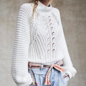 Free People – Sweetheart Mock Neck Sweater - Large